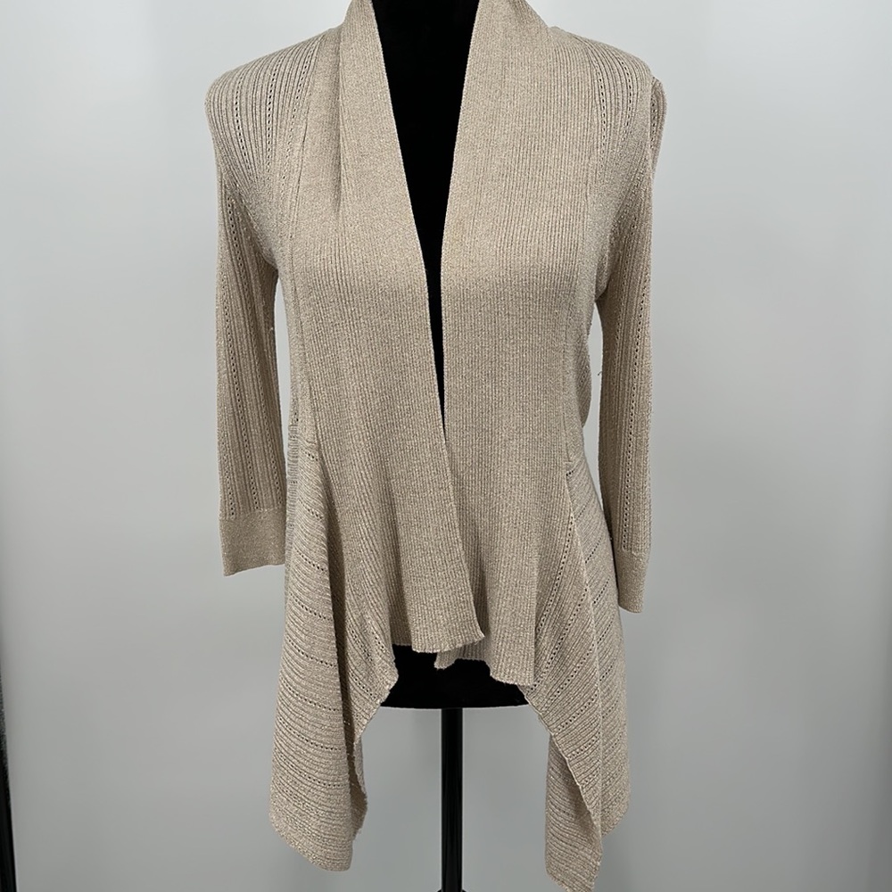 White House Black Market sweater cardigan champagne Gold color size small
